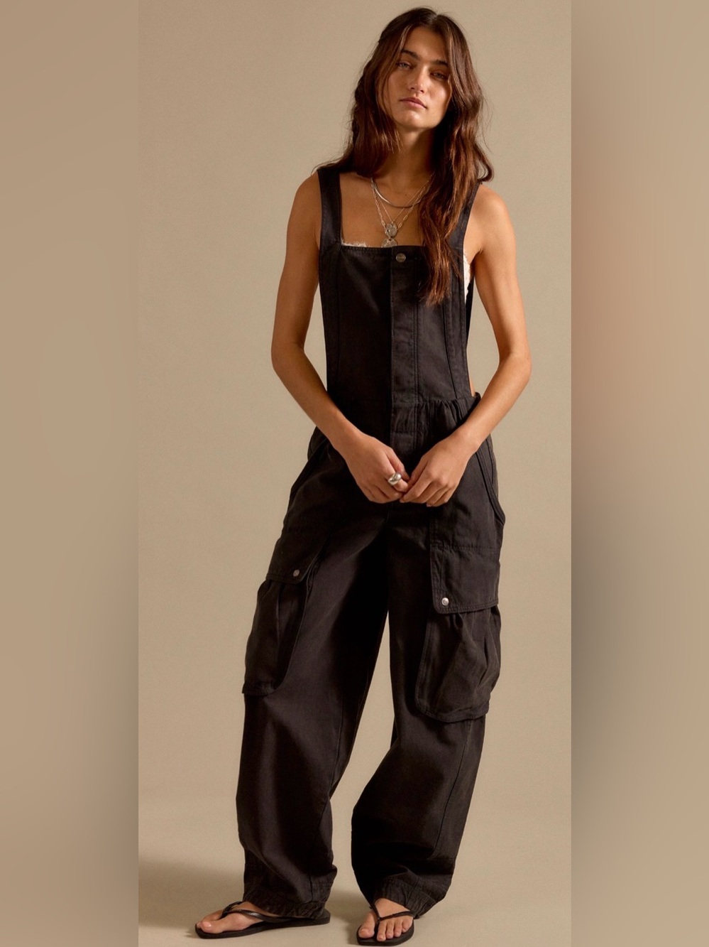 Free People Brentwood overalls. NWT. Black